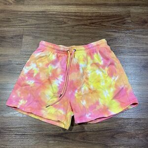 Volcom Truly Stoked Sweat Shorts Drawstring Multi Color Womens S 4/6 MINOR FLAW